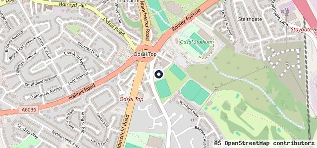 Map showing the location of Odsal Motorcycles