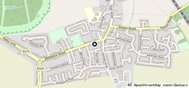Map showing the location of Irchester Motor Services Ltd