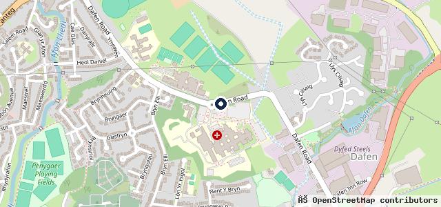 Map showing the location of Dafen Service Station | Llanelli