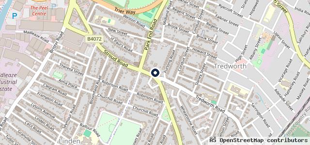 Map showing the location of Stroud Road Garage