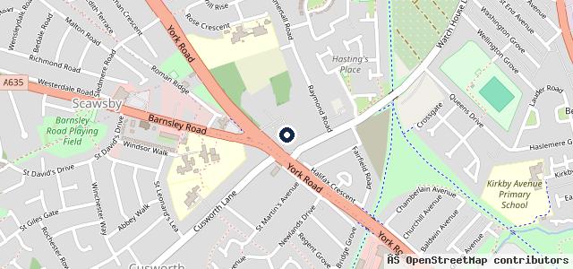 Map showing the location of Stoneacre Doncaster York Road