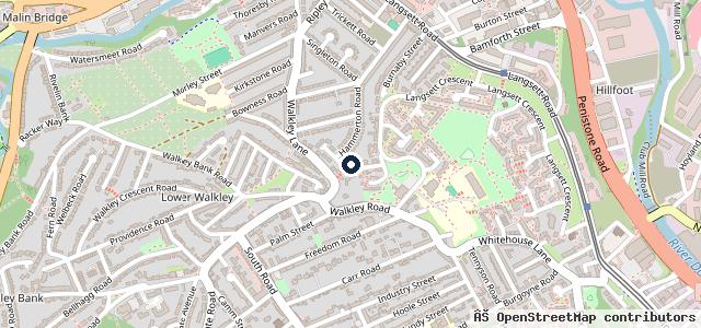 Map showing the location of M A Garage, Walkley