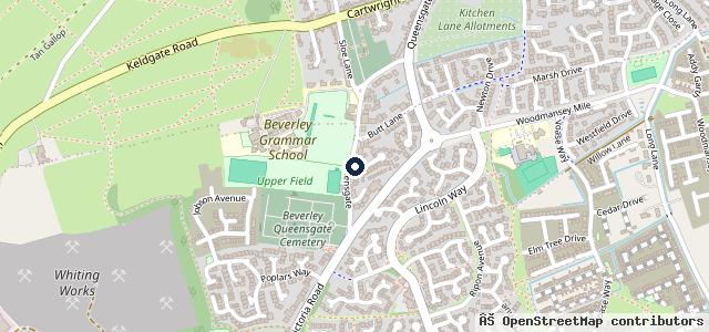 Map showing the location of Beaver Garage
