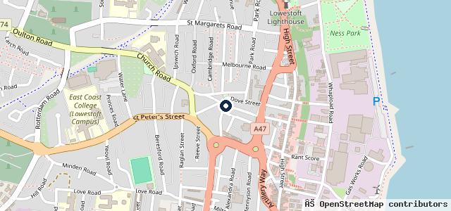 Map showing the location of Crown St Motors