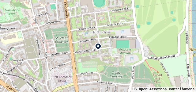 Map showing the location of Pittodrie Car Stadium Ltd  | Aberdeen