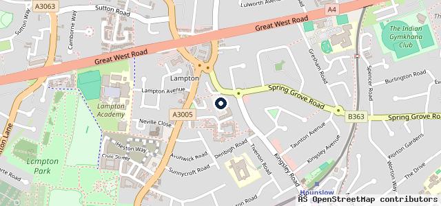 Map showing the location of Hounslow Test & Service Centre
