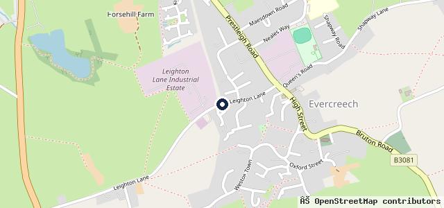 Map showing the location of Evercreech Motor Services Ltd | Shepton Mallet