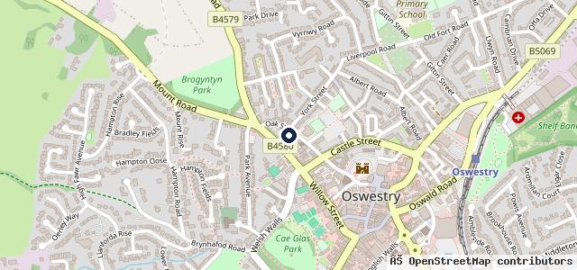 Map showing the location of Oak Street Garage