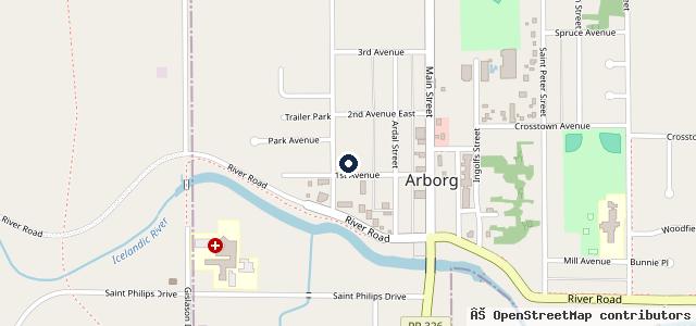 Map showing the location of Nordal's Auto-body/glass