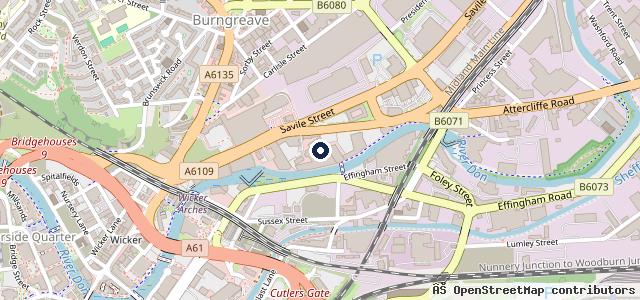 Map showing the location of Guy Salmon Land Rover Sheffield