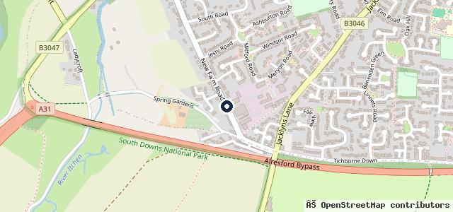 Map showing the location of New farm motor services | Alresford