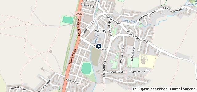 Map showing the location of Earby Tyre Fitting Centre