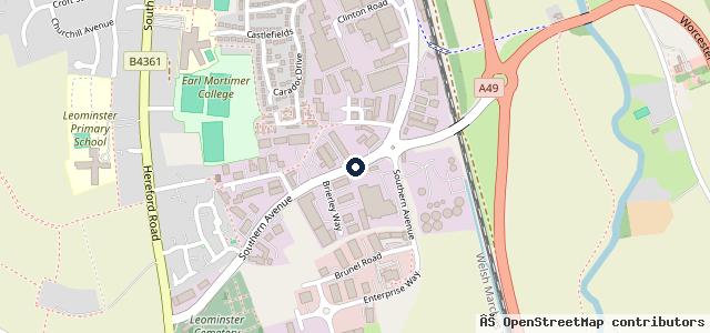 Map showing the location of Leominster Motors