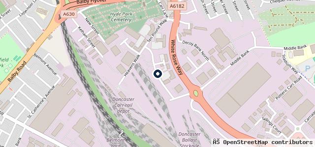 Map showing the location of ATS Euromaster Doncaster Retail