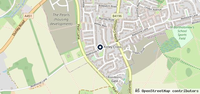 Map showing the location of Astley Cross Garage