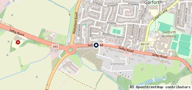 Map showing the location of Clarks Of Garforth