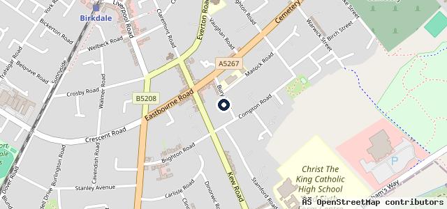 Map showing the location of Bury Road Garage