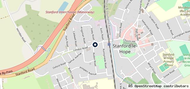 Map showing the location of Bell Corner Service Station