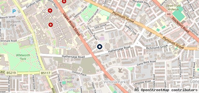 Map showing the location of Carmoor Road Garage