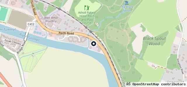 Map showing the location of Pitlochry Garage