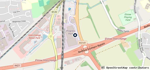Map showing the location of Vindis Bedford Audi