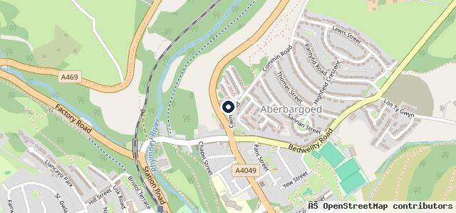 Map showing the location of Duffryn Garage