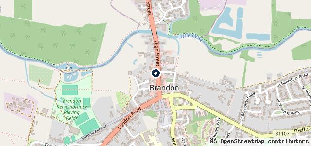 Map showing the location of Brandon Car and Motorcycle Centre