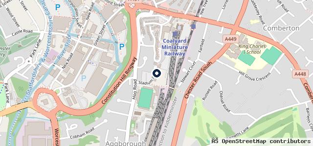 Map showing the location of Harriers MOT Centre