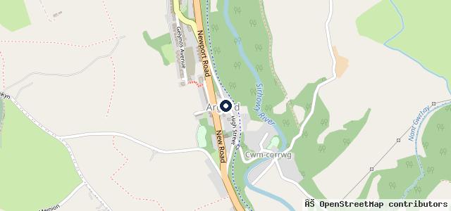 Map showing the location of Argoed Auto's