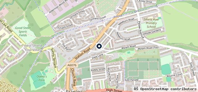Map showing the location of Coxhoe MOT Centre