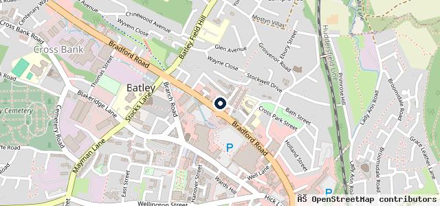 Map showing the location of Batley MOT Centre