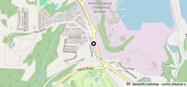 Map showing the location of Mcbride's Service Station