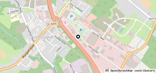Map showing the location of J&J Motors Superstore Crosshands Llanelli