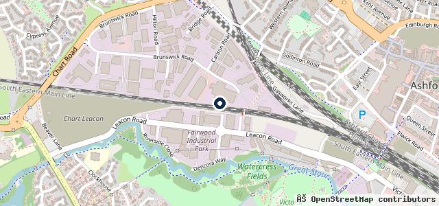 Map showing the location of Ashford MOT Centre ltd