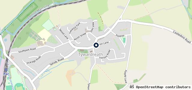 Map showing the location of Hoopers Tywardreath Garage