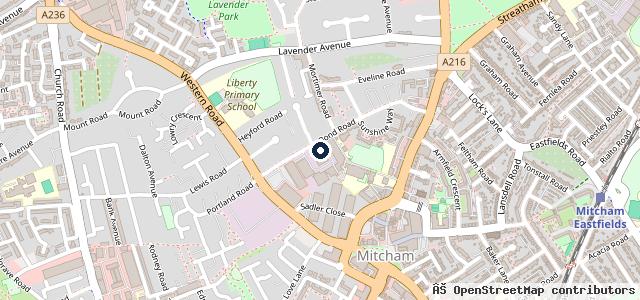 Map showing the location of Autocare Mitcham