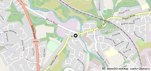 Map showing the location of Branch Road Garage