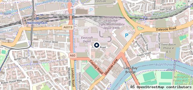 Map showing the location of Nottingham Alignment Services Ltd
