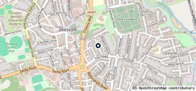 Map showing the location of Spotted Ilkeston town