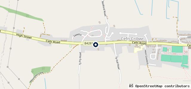 Map showing the location of Cefn Cribwr Garage - Van Sales