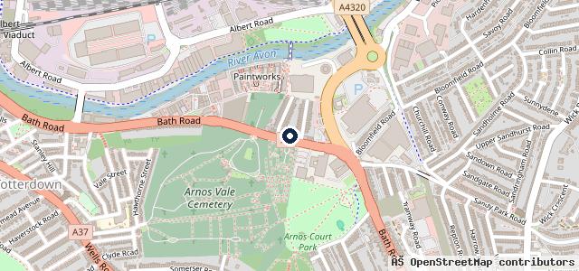 Map showing the location of Bath Road Motorcycles
