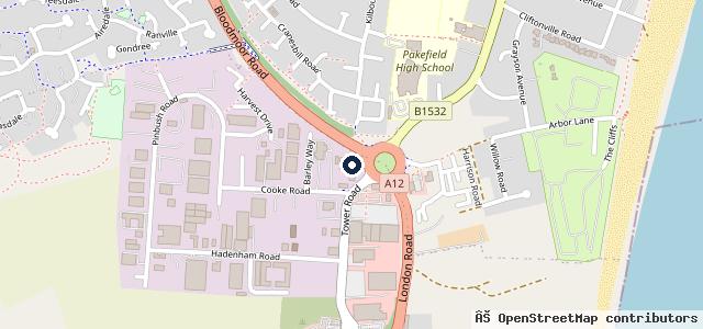 Map showing the location of Group 1 Volkswagen Lowestoft | Lowestoft