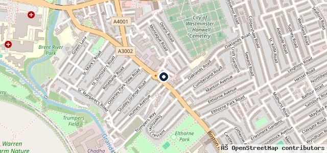 Map showing the location of Halfords Autocentre Iverson Hanwell