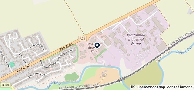 Map showing the location of Cupar Ford Centre