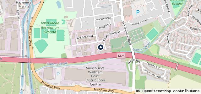Map showing the location of Abbey Motorists Centre