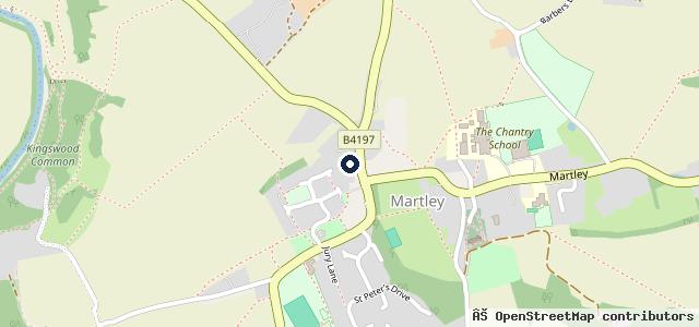 Map showing the location of Central Garage Martley