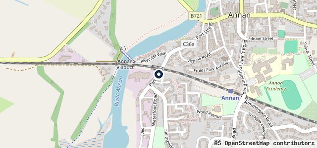 Map showing the location of AnnanTown Garage