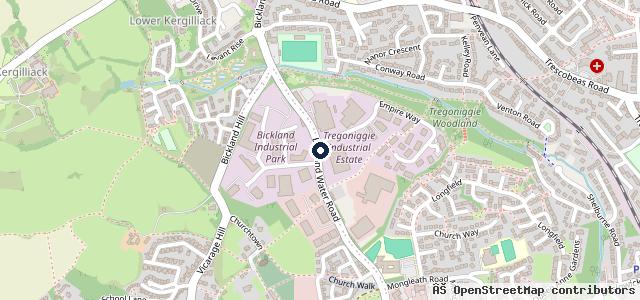 Map showing the location of Millers garages | Falmouth