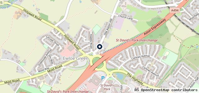 Map showing the location of Castle Garage Ewloe