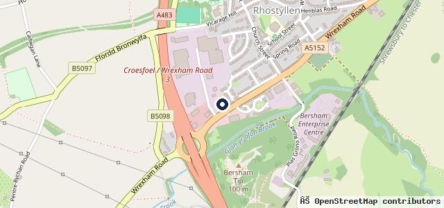 Map showing the location of Arthurs Peugeot Wrexham